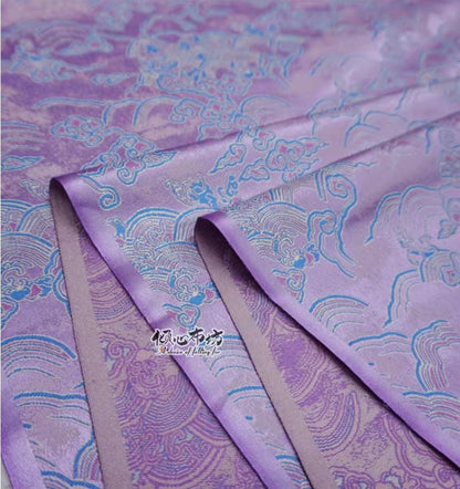 Lilac Rayon Brocade Fabric: Sea of Clouds & Waves (29.5"W)