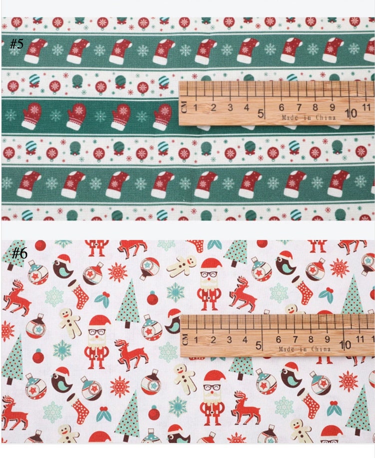 Christmas Santa 'Ho Ho' Print Cotton Fabric: Holiday Sewing, Costume, Decor