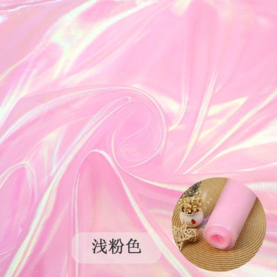 Iridescent Symphony Organza Fabric: Shimmering Crush Glass Yarn, 59" Wide