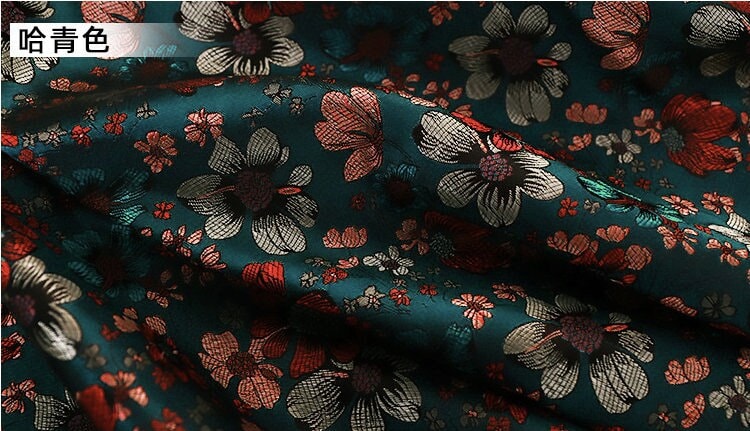 Floral Brocade Fabric: Silk Rayon Blend, 35" Wide