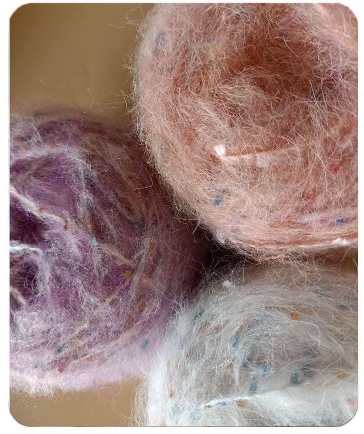 Rainbow Mohair Silk Yarn: Hand-Dyed Lace, Knitting Crochet Weaving