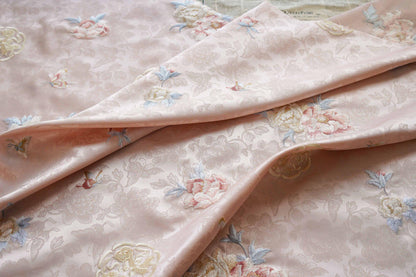 Peony Silk Brocade Fabric: 59"W Tibetan Robe Cheongsam Material