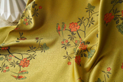 Floral Brocade Fabric: 59"W Polyester Rayon Blend, Costume Decor