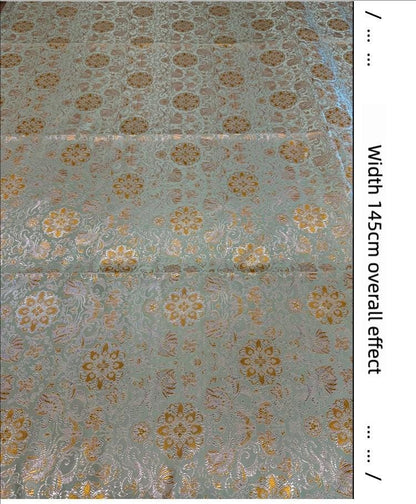 Guanyin Brocade Fabric | 58" Wide Floral Jacquard for Qipao, Hanfu