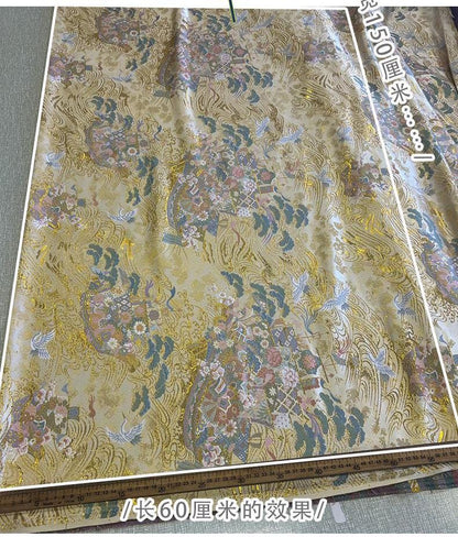 Kirin Nishijin Silk Brocade Fabric: Colorful Japanese Upholstery, Costume, Decor (58" Wide)