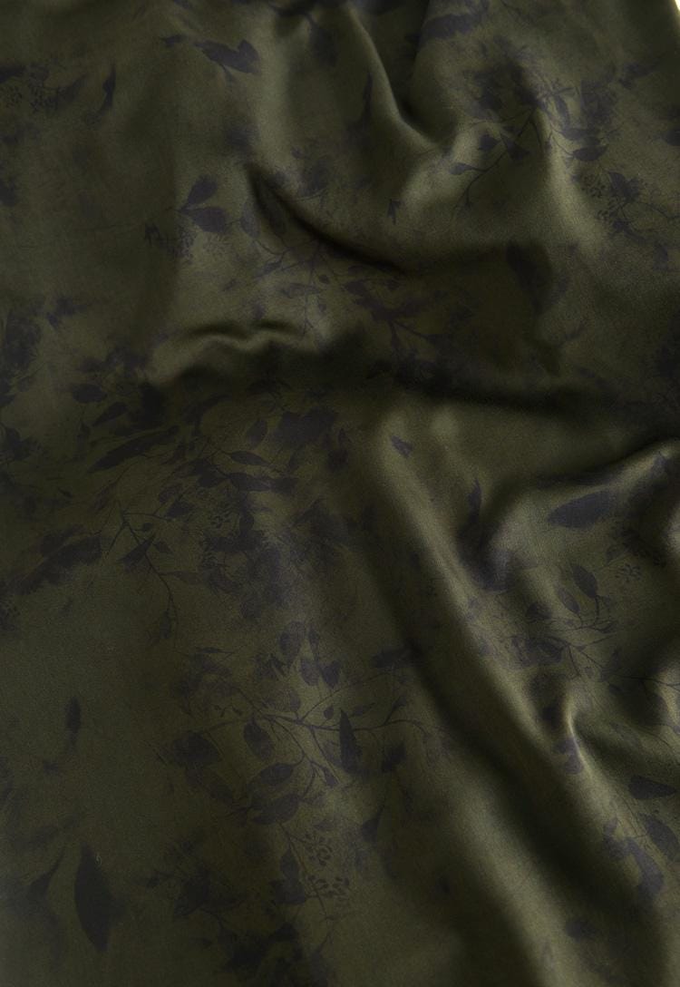 Tissu satin de coton vert fumé : largeur 140 cm, pour rideaux et costumes