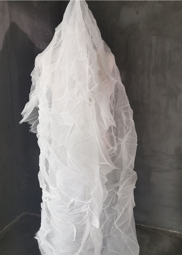 Crinkled Smoky Textured Fabric: 57"W Polyester Wedding Gown Material