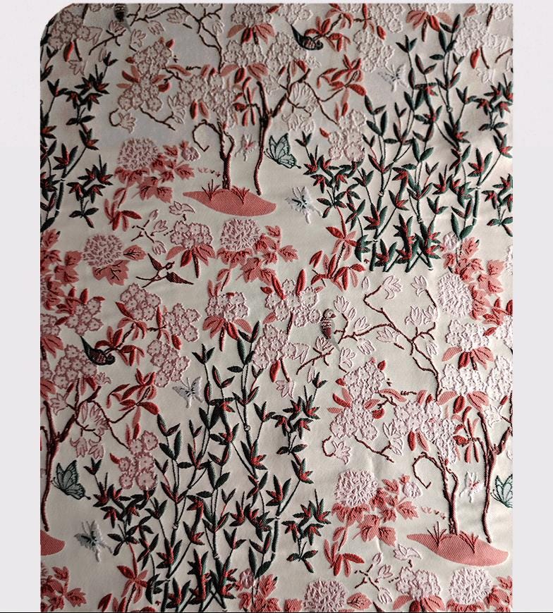 American Country Style Forest Butterfly Jacquard Fabric ��� For Women's Clothing, Bags & Craf"Wide