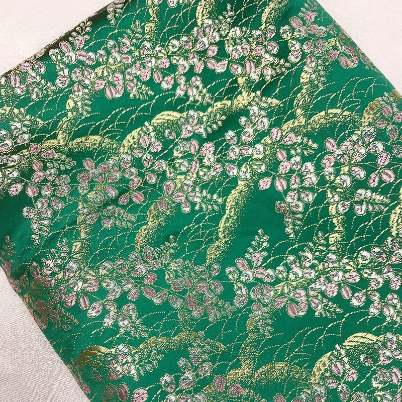 Floral Jacquard Brocade Fabric: 29.5" Wide Silk Rayon Blend