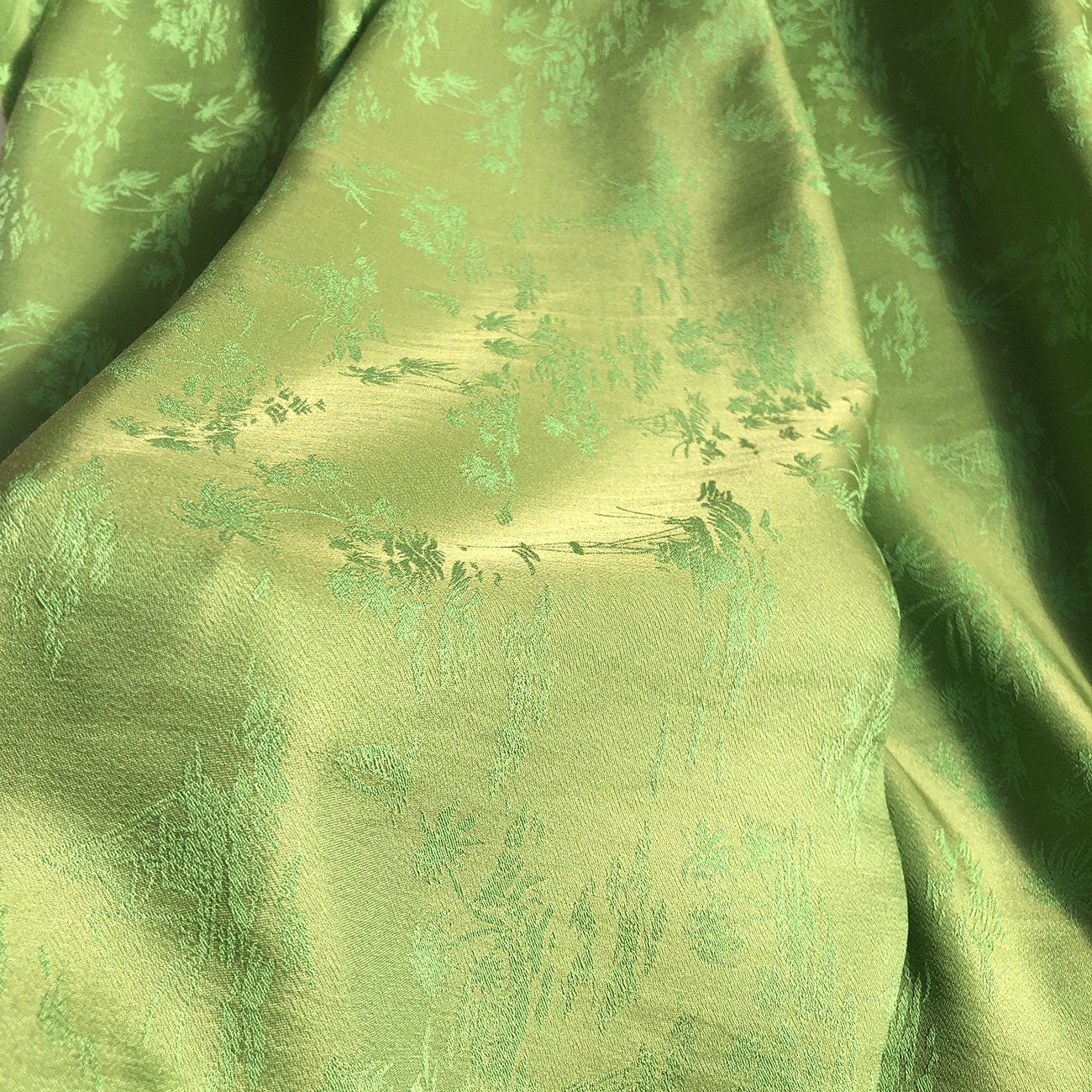 Coconut Tree Jacquard Damask Fabric: Two-Sided Sewing Material, 57" Wide