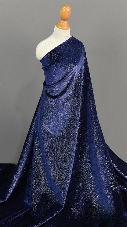Glitter Korean Velvet Fabric: Gypsophila Four-Way Stretch Drape