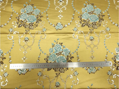 Metallic Damask Satin Fabric: 3D Texture Jacquard, 59" Wide