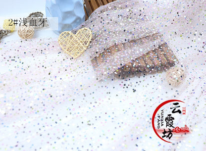 Tissu en tulle à paillettes : motif Bronzing Foli, 150 cm de large, pour cosplay DIY