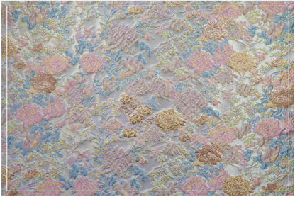 Floral Jacquard Fabric ��� Gold Embellish" Wide