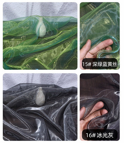 Two-Tone Organza Fabric: 59" Wide Glass Yarn for Sewing & Costumes