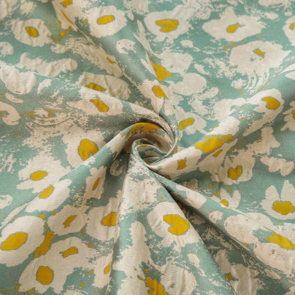 Reversible Jacquard Fabric: Embossed Floral Oil Painting, 59"W