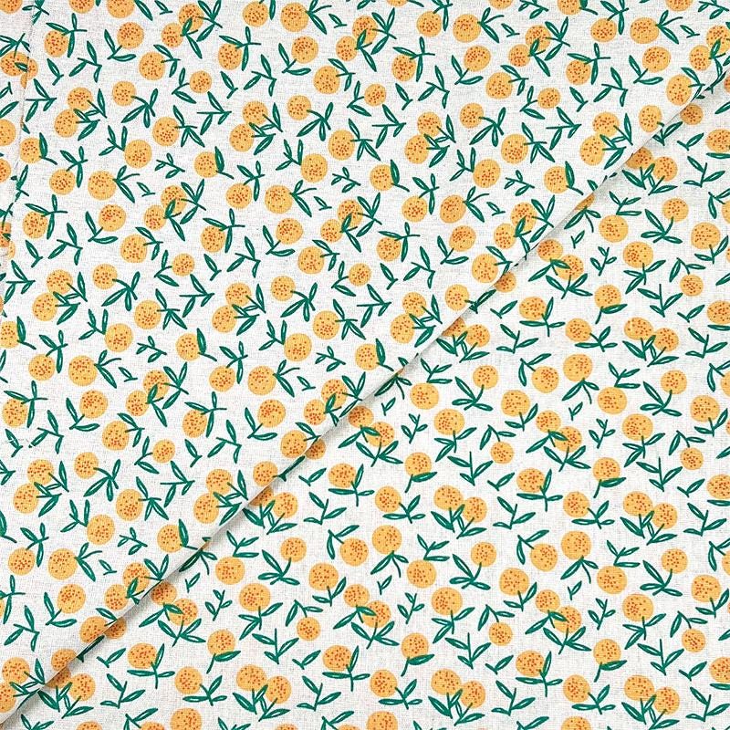 Tissu en coton et lin à imprimé floral : matériau de couture pour robes et ameublement (59 pouces)