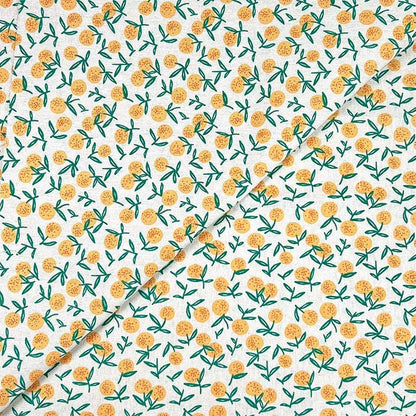 Tissu en coton et lin à imprimé floral : matériau de couture pour robes et ameublement (59 pouces)