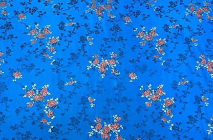 Tissu damassé en brocart de soie : tissu pour robe à motif pivoines, largeur 75 cm