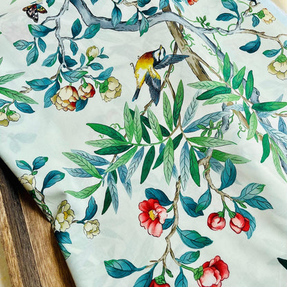Floral Bird Print Cotton Fabric: 59" Wide Sewing Quilting