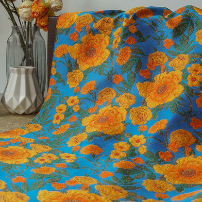 Floral Jacquard Fabric: Lurex Woven Upholstery, Prom Dress Sewing (54" W)