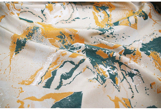 Tissu jacquard moderne : polyester à imprimé abstrait, 1 mètre