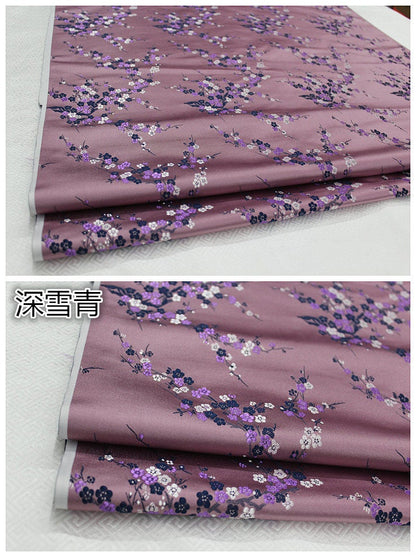 Plum Blossom Silk Brocade Fabric: Multicolored Cheongsam Qipao Material