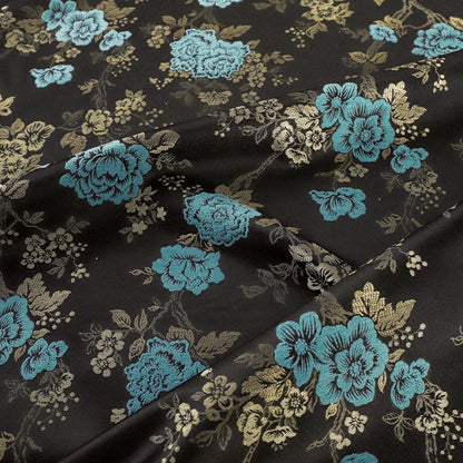 Floral Brocade Fabric: 59"W Chinese Silk Blend for Sewing & Upholstery