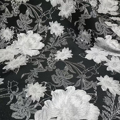 Gold Floral Jacquard Fabric: Metallic Brocade for Sewing - 59" Wide
