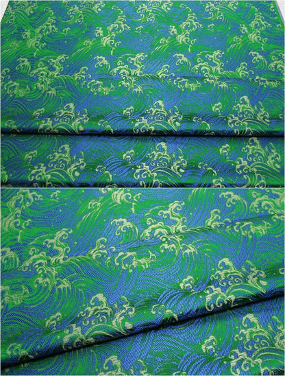 Ocean Waves Silk Rayon Brocade Fabric - 29.5"/75cm