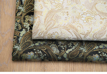 Lotus Flower Silk Brocade Fabric: Colorful Cheongsam Qipao Material, 35"W