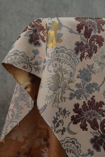 Gold Embossed Palace Jacquard Fabric: Damask Upholstery, Costume, Curtain - 59"W