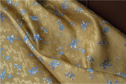 Gold Thread Jacquard Fabric: 3D Oil Painting Texture, 55" Wide