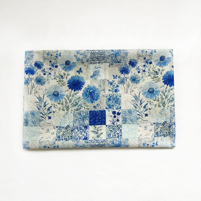 Blue Floral Cotton Fabric: 20s Print, Quilting, Dressmaking - 55" Wide