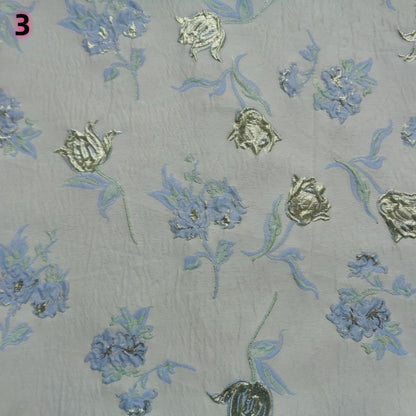 Magnolia Gold Foil Jacquard Chenille Fabric: Floral Upholstery, 56"W