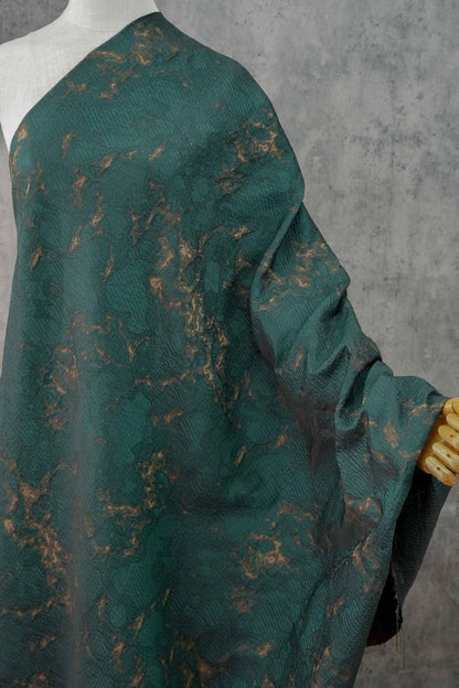 Vintage Moss Green Jacquard Brocade Fabric: Textured Sewing Material (60" Wide, By The Meter)