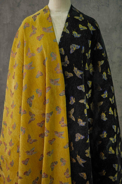 Tissu jacquard chenille papillon : tissu d’ameublement de 150 cm de large, vendu au mètre