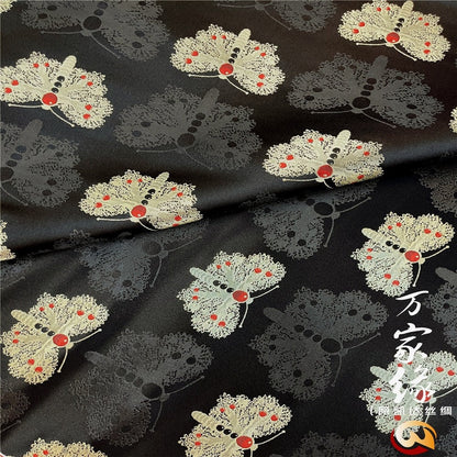 Butterfly Brocade Fabric: Natural Silk Cotton Damask (29.5"W)