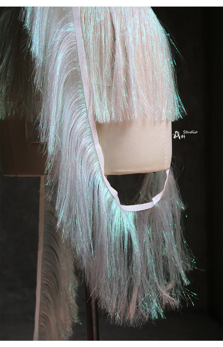 Fringed Polyester Fabric: Handmade Designer Accessory, 20cm Wide