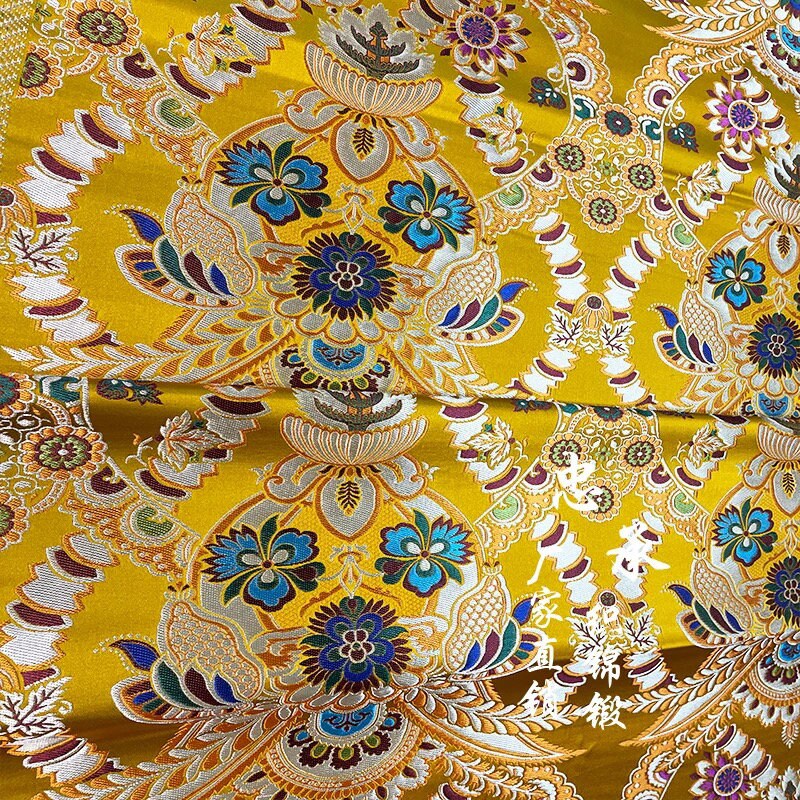 Brocade Fabric: Chinese Mongolian Style, Upholstery Sewing Material
