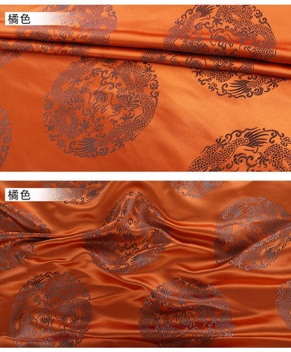 Chinese Dragon Brocade Fabric: Nylon Upholstery, Costume, Decor (29.5"W)
