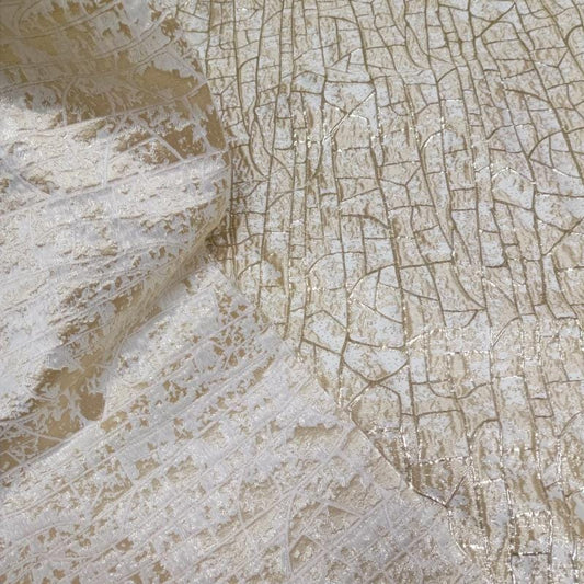 Tissu jacquard à texture 3D métallisée - Largeur : 142 cm (56 po) - Ameublement et couture