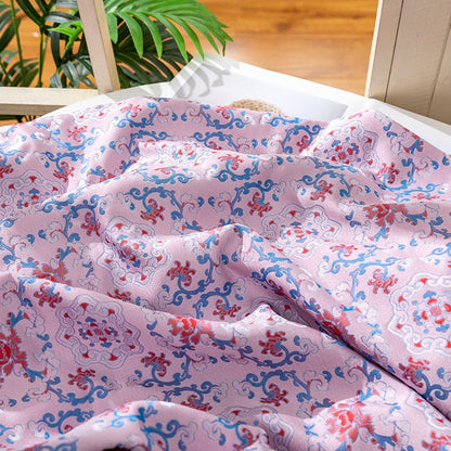 Silk Brocade Fabric: 59"W Floral Sewing Material