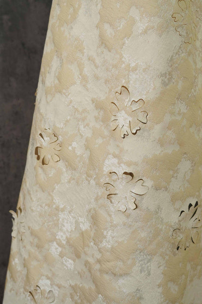 Floral Gauze Jacquard Fabric: Sheer Texture, 53" Wide - By The Meter