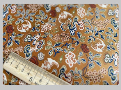 Silk Brocade Fabric: 57"W Floral Upholstery & Sewing