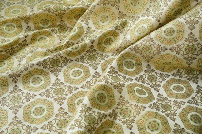 Brocade Fabric: 65"W Mongolian Floral Polyester Sewing Material