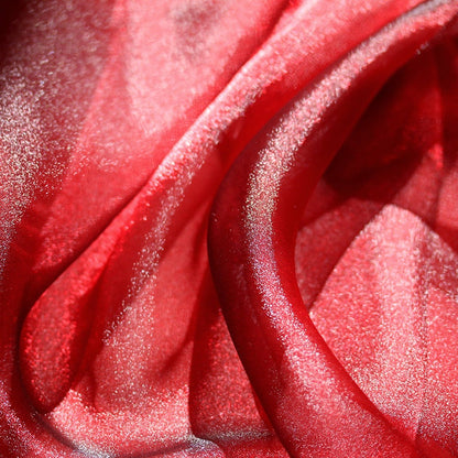 Red Glitter Organza Fabric: Sheer Crystal Yarn, 57" Wide, Wedding Dress Lace