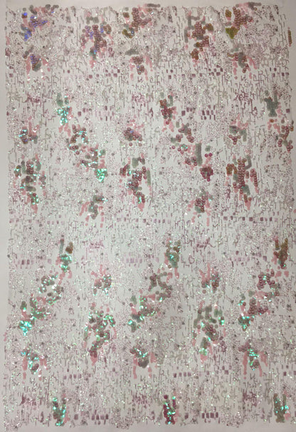 Colorful Sequin Fabric: Evening Dress & Runway Attire (51"W)