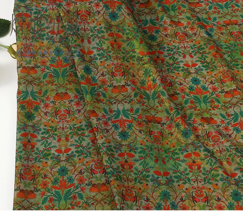 Floral Rayon Blend Fabric | Spring Trail Print, 59"W