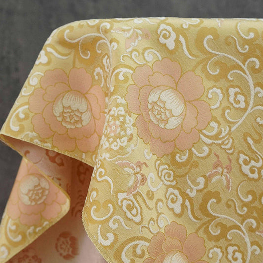Jacquard Lotus & Butterfly Fabric: Autumn/Winter Vest Material, 59" Wide